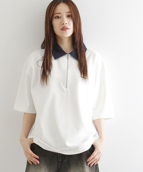 tk.TAKEO KIKUCHI / ティーケー タケオキクチ ポロシャツ | 配色ハーフジップポロ | 詳細19