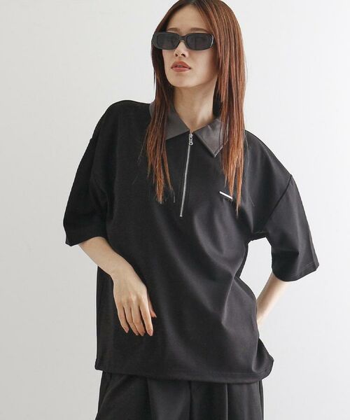 tk.TAKEO KIKUCHI / ティーケー タケオキクチ ポロシャツ | 配色ハーフジップポロ | 詳細6