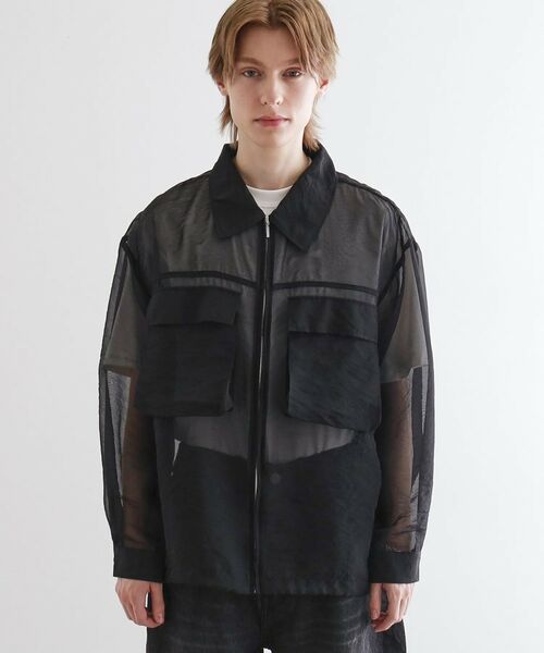 tk.TAKEO KIKUCHI / ティーケー タケオキクチ シャツ・ブラウス | シアーシャツアウター | 詳細10