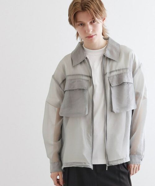 tk.TAKEO KIKUCHI / ティーケー タケオキクチ シャツ・ブラウス | シアーシャツアウター | 詳細2