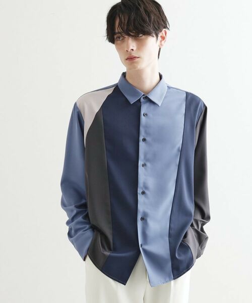 tk. TAKEO KIKUCHI/ティーケー タケオキクチ ダイヤゴナルスイッチシャツ ブルー(592) 03(L) tk. TAKEO KIKUCHI/ティーケー タケオキクチ ダイヤゴナルスイッチシャツ ブルー(592) 03(L)