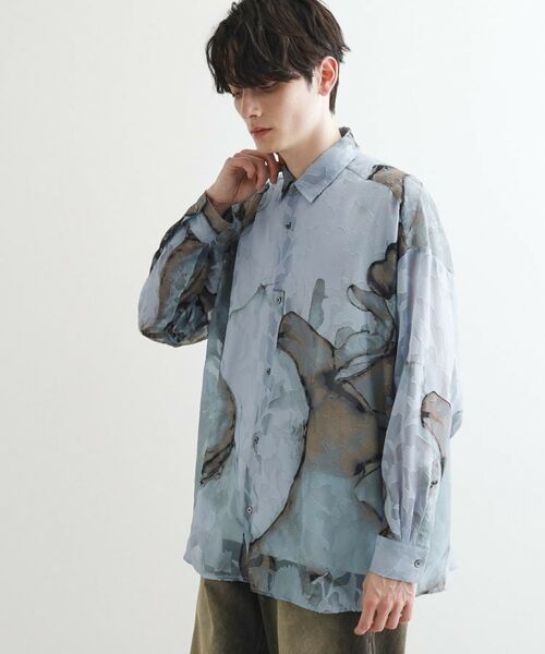 tk.TAKEO KIKUCHI / ティーケー タケオキクチ シャツ・ブラウス | シアーフラワーシャツ | 詳細10