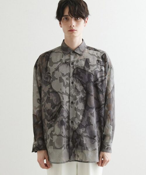 tk.TAKEO KIKUCHI / ティーケー タケオキクチ シャツ・ブラウス | シアーフラワーシャツ | 詳細14