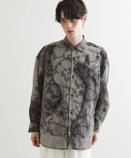 tk.TAKEO KIKUCHI / ティーケー タケオキクチ シャツ・ブラウス | シアーフラワーシャツ | 詳細2