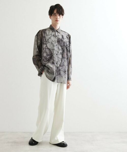 tk.TAKEO KIKUCHI / ティーケー タケオキクチ シャツ・ブラウス | シアーフラワーシャツ | 詳細3