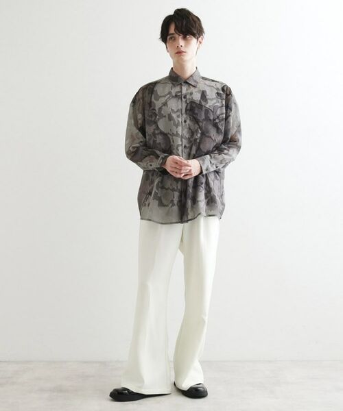 tk.TAKEO KIKUCHI / ティーケー タケオキクチ シャツ・ブラウス | シアーフラワーシャツ | 詳細4