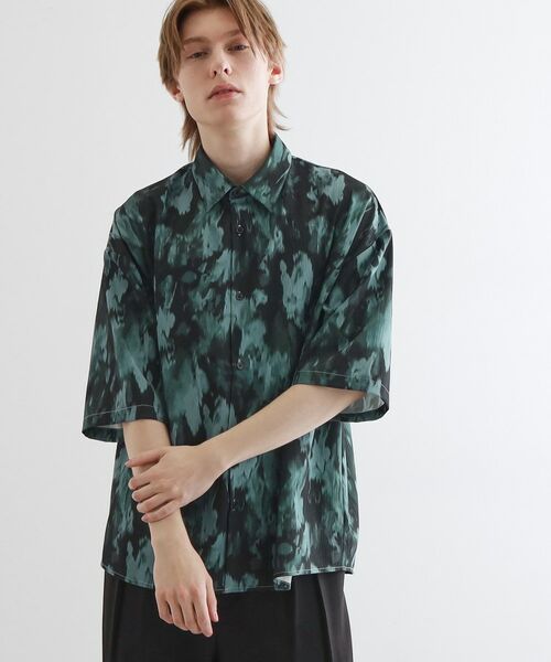 tk. TAKEO KIKUCHI/ティーケー タケオキクチ 楊柳ブラープリントシャツ ブラック(419) 01(S) tk. TAKEO KIKUCHI/ティーケー タケオキクチ 楊柳ブラープリントシャツ ブラック(419) 01(S)