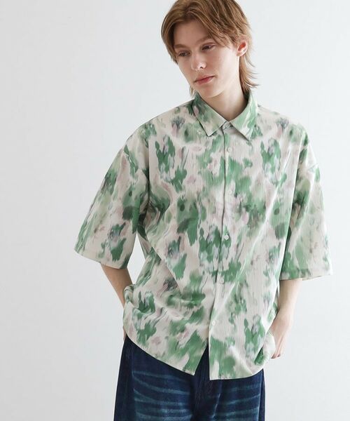 tk. TAKEO KIKUCHI/ティーケー タケオキクチ 楊柳ブラープリントシャツ ミントグリーン(421) 02(M) tk. TAKEO KIKUCHI/ティーケー タケオキクチ 楊柳ブラープリントシャツ ミントグリーン(421) 02(M)