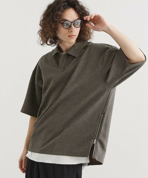 tk. TAKEO KIKUCHI/ティーケー タケオキクチ 【セットアップ対応】テッククレープスキッパーシャツ チャコールグレー(014) 01(S) tk. TAKEO KIKUCHI/ティーケー タケオキクチ 【セットアップ対応】テッククレープスキッパーシャツ チャコールグレー(014) 01(S)
