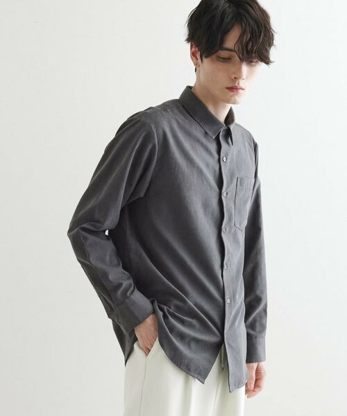 tk. TAKEO KIKUCHI/ティーケー タケオキクチ ナイロンスエードライクシャツ チャコールグレー(014) 03(L) tk. TAKEO KIKUCHI/ティーケー タケオキクチ ナイロンスエードライクシャツ チャコールグレー(014) 03(L)