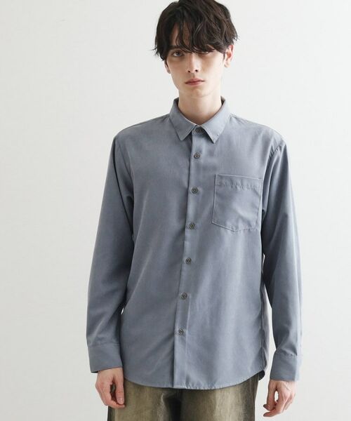tk. TAKEO KIKUCHI/ティーケー タケオキクチ ナイロンスエードライクシャツ ブルー(091) 03(L) tk. TAKEO KIKUCHI/ティーケー タケオキクチ ナイロンスエードライクシャツ ブルー(091) 03(L)