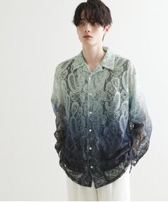 tk.TAKEO KIKUCHI / ティーケー タケオキクチ シャツ・ブラウス | グラデペイズリーレースシャツ