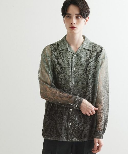 tk.TAKEO KIKUCHI / ティーケー タケオキクチ シャツ・ブラウス | グラデペイズリーレースシャツ | 詳細10