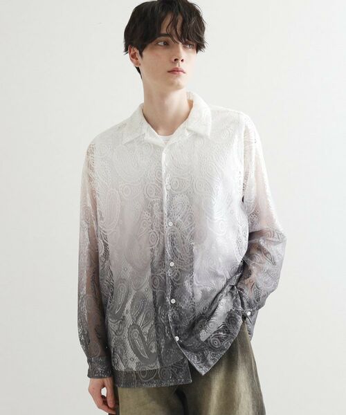 tk.TAKEO KIKUCHI / ティーケー タケオキクチ シャツ・ブラウス | グラデペイズリーレースシャツ | 詳細5
