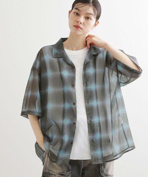 tk.TAKEO KIKUCHI / ティーケー タケオキクチ シャツ・ブラウス | メッシュオンブレーチェックシャツ | 詳細18