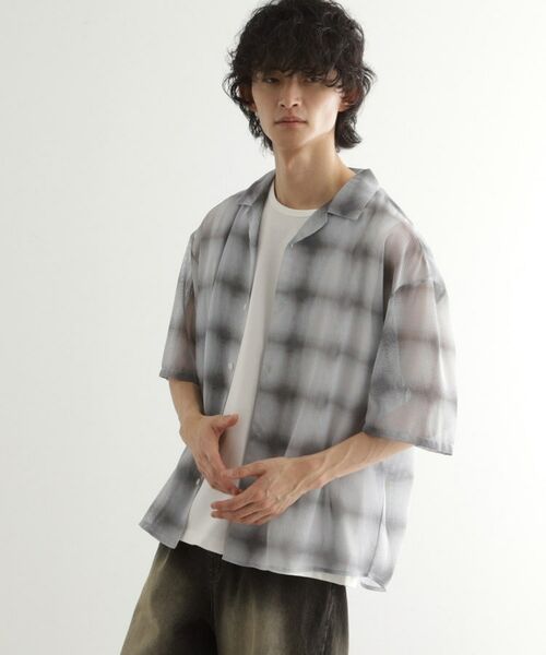 tk.TAKEO KIKUCHI / ティーケー タケオキクチ シャツ・ブラウス | メッシュオンブレーチェックシャツ | 詳細2