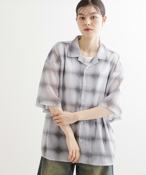 tk.TAKEO KIKUCHI / ティーケー タケオキクチ シャツ・ブラウス | メッシュオンブレーチェックシャツ | 詳細6
