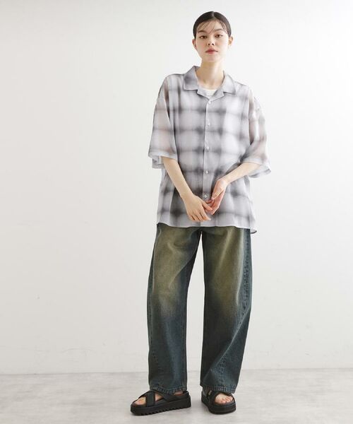 tk.TAKEO KIKUCHI / ティーケー タケオキクチ シャツ・ブラウス | メッシュオンブレーチェックシャツ | 詳細7