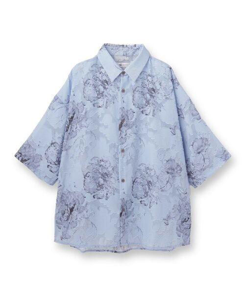 tk.TAKEO KIKUCHI / ティーケー タケオキクチ シャツ・ブラウス | シアージャカードフラワーシャツ | 詳細1