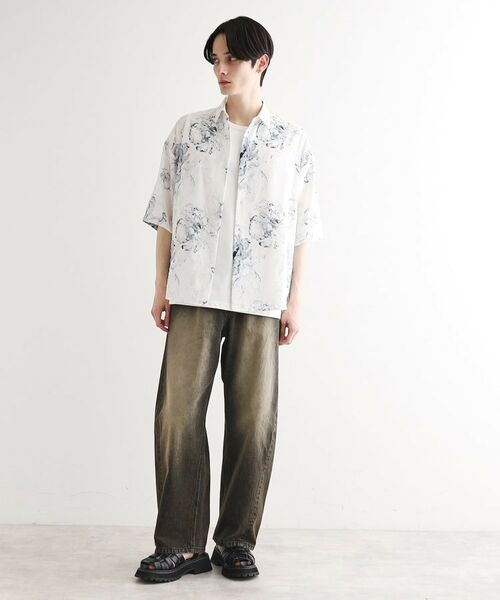 tk.TAKEO KIKUCHI / ティーケー タケオキクチ シャツ・ブラウス | シアージャカードフラワーシャツ | 詳細4