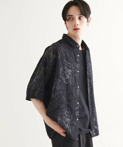 tk.TAKEO KIKUCHI / ティーケー タケオキクチ シャツ・ブラウス | シアージャカードフラワーシャツ | 詳細6