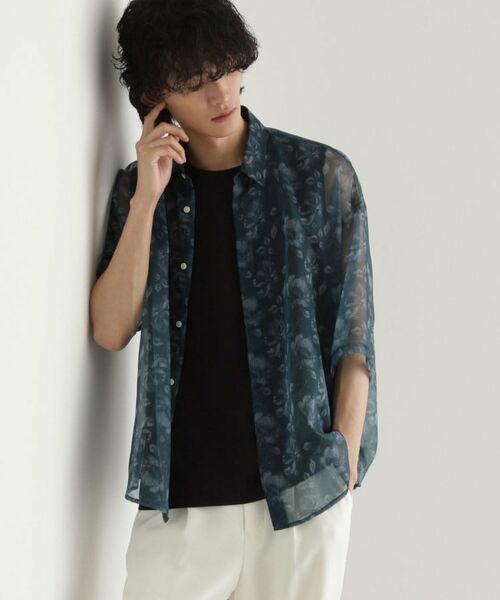 tk.TAKEO KIKUCHI / ティーケー タケオキクチ シャツ・ブラウス | シアーフラワーシャツ | 詳細10