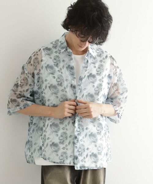 tk.TAKEO KIKUCHI / ティーケー タケオキクチ シャツ・ブラウス | シアーフラワーシャツ | 詳細2