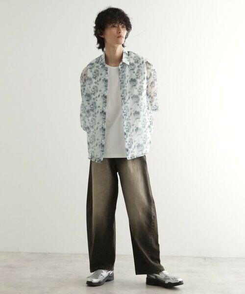 tk.TAKEO KIKUCHI / ティーケー タケオキクチ シャツ・ブラウス | シアーフラワーシャツ | 詳細4