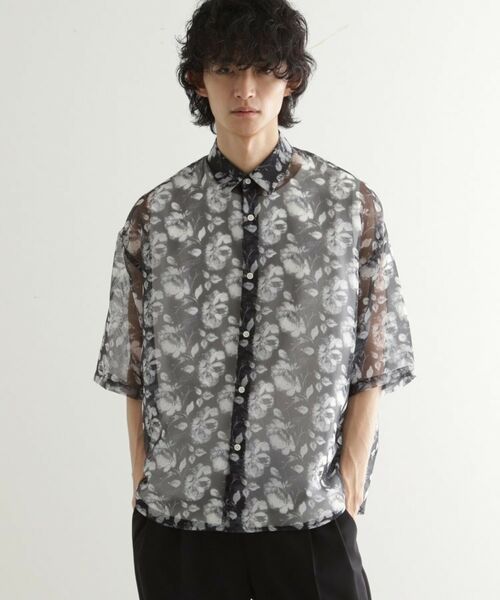 tk.TAKEO KIKUCHI / ティーケー タケオキクチ シャツ・ブラウス | シアーフラワーシャツ | 詳細6