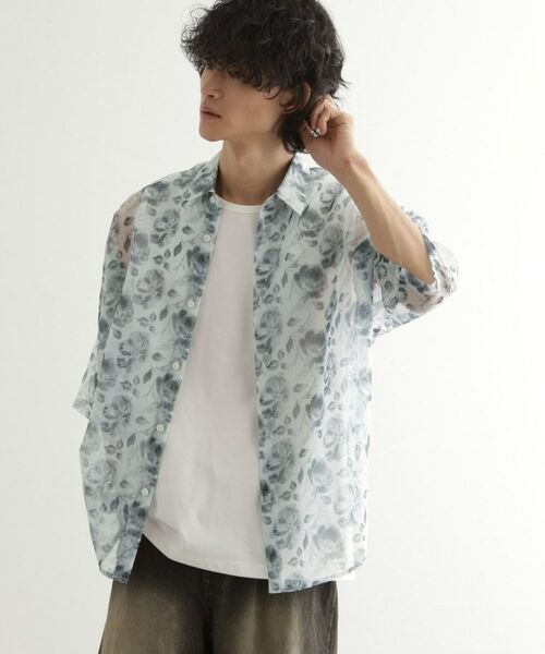 tk. TAKEO KIKUCHI/ティーケー タケオキクチ シアーフラワーシャツ ホワイト(001) 02(M) tk. TAKEO KIKUCHI/ティーケー タケオキクチ シアーフラワーシャツ ホワイト(001) 02(M)