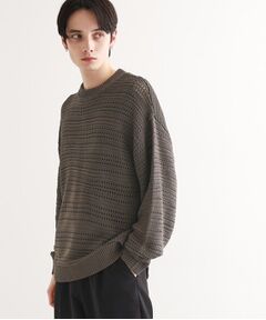 tk.TAKEO KIKUCHI / ティーケー タケオキクチ ニット・セーター | 透かしクルーニット