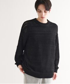 tk.TAKEO KIKUCHI / ティーケー タケオキクチ ニット・セーター | 透かしクルーニット