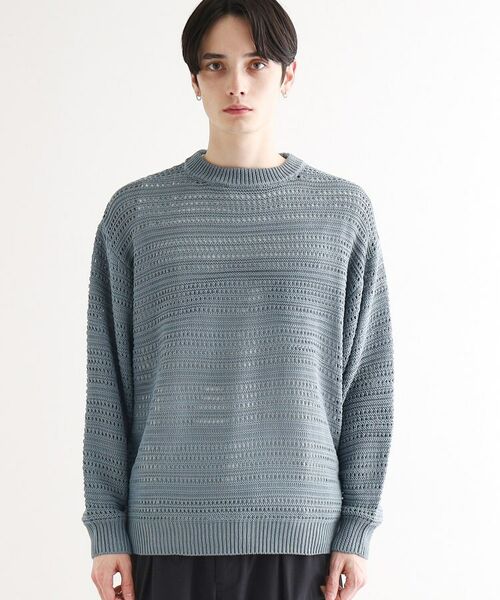 tk.TAKEO KIKUCHI / ティーケー タケオキクチ ニット・セーター | 透かしクルーニット | 詳細13