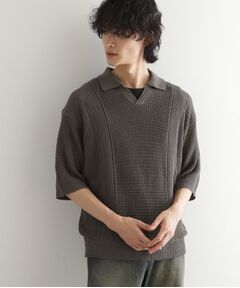 tk.TAKEO KIKUCHI / ティーケー タケオキクチ ニット・セーター | リネンライクニットポロシャツ