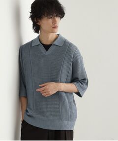 tk.TAKEO KIKUCHI / ティーケー タケオキクチ ニット・セーター | リネンライクニットポロシャツ