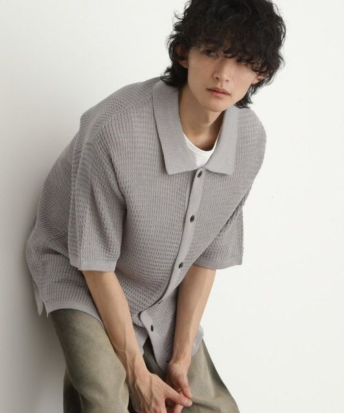 tk. TAKEO KIKUCHI/ティーケー タケオキクチ リネンライクニットポロシャツ ライトグレー(011) 03(L) tk. TAKEO KIKUCHI/ティーケー タケオキクチ リネンライクニットポロシャツ ライトグレー(011) 03(L)