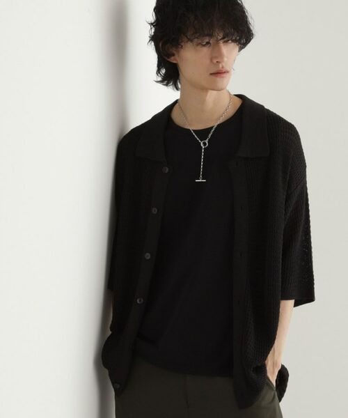 tk. TAKEO KIKUCHI/ティーケー タケオキクチ リネンライクニットポロシャツ ブラック(019) 02(M) tk. TAKEO KIKUCHI/ティーケー タケオキクチ リネンライクニットポロシャツ ブラック(019) 02(M)