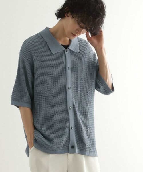 tk. TAKEO KIKUCHI/ティーケー タケオキクチ リネンライクニットポロシャツ ブルー(092) 04(LL) tk. TAKEO KIKUCHI/ティーケー タケオキクチ リネンライクニットポロシャツ ブルー(092) 04(LL)