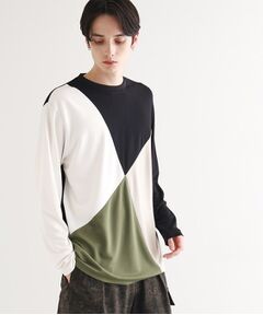 tk.TAKEO KIKUCHI / ティーケー タケオキクチ Tシャツ | 【UV／接触冷感】ナナメ切替アソートロンT