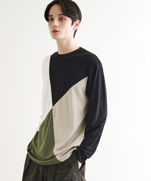 tk.TAKEO KIKUCHI / ティーケー タケオキクチ Tシャツ | 【UV／接触冷感】ナナメ切替アソートロンT | 詳細13