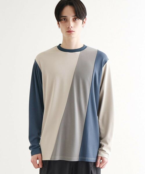 tk.TAKEO KIKUCHI / ティーケー タケオキクチ Tシャツ | 【UV／接触冷感】ナナメ切替アソートロンT | 詳細17