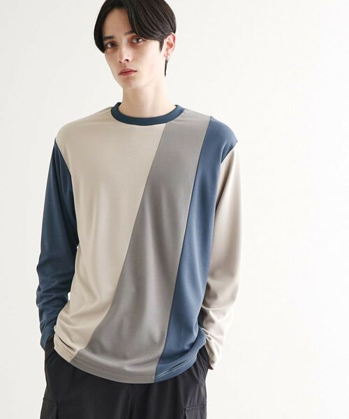 tk.TAKEO KIKUCHI / ティーケー タケオキクチ Tシャツ | 【UV／接触冷感】ナナメ切替アソートロンT | 詳細5