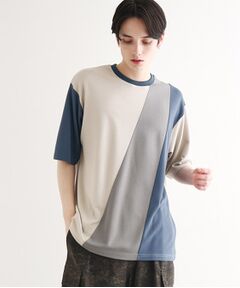 tk.TAKEO KIKUCHI / ティーケー タケオキクチ Tシャツ | 【UV、接触冷感】ナナメ切替アソートTシャツ