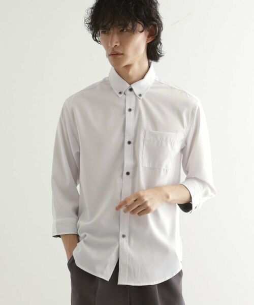 tk.TAKEO KIKUCHI / ティーケー タケオキクチ シャツ・ブラウス | 七分袖ドビー織シャツ | 詳細1