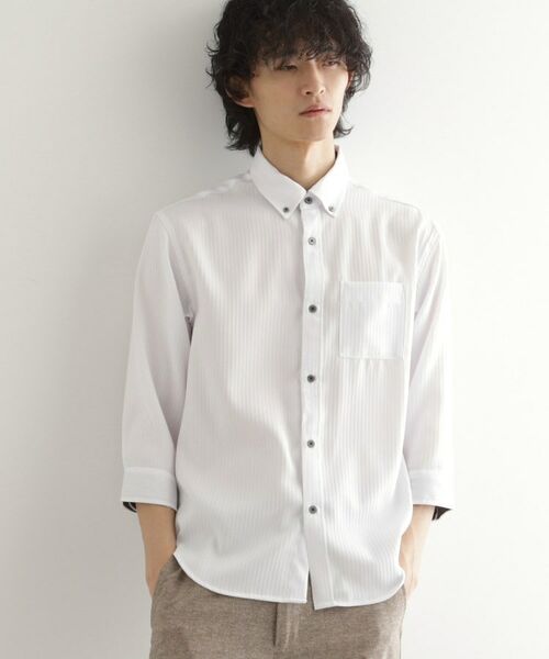 tk.TAKEO KIKUCHI / ティーケー タケオキクチ シャツ・ブラウス | 七分袖ドビー織シャツ | 詳細9