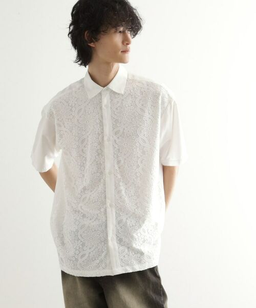 tk.TAKEO KIKUCHI / ティーケー タケオキクチ シャツ・ブラウス | ボタニカルレースシャツ | 詳細1