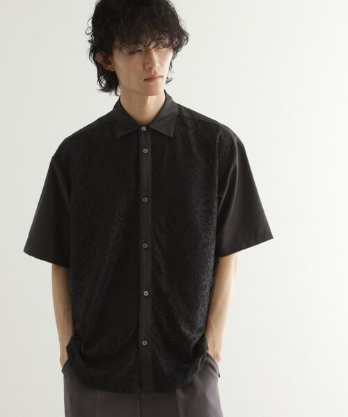 tk. TAKEO KIKUCHI/ティーケー タケオキクチ ボタニカルレースシャツ ブラック(019) 04(LL) tk. TAKEO KIKUCHI/ティーケー タケオキクチ ボタニカルレースシャツ ブラック(019) 04(LL)