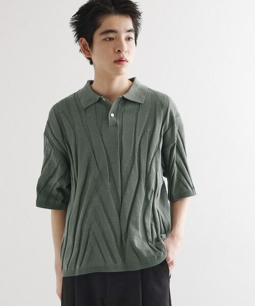 tk.TAKEO KIKUCHI / ティーケー タケオキクチ ニット・セーター | ジャカードニットポロ | 詳細2