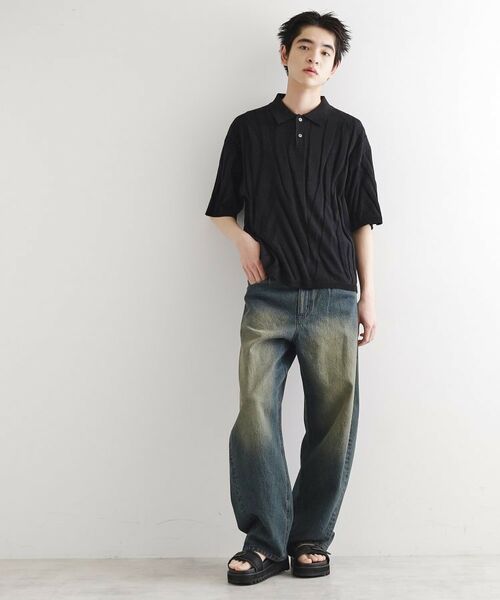 tk.TAKEO KIKUCHI / ティーケー タケオキクチ ニット・セーター | ジャカードニットポロ | 詳細7