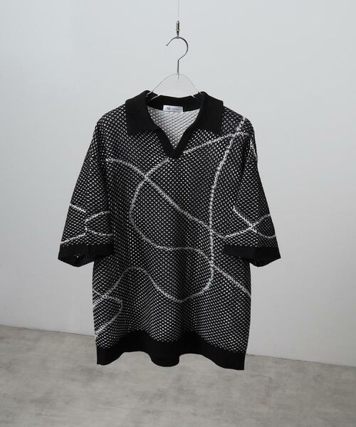 tk.TAKEO KIKUCHI / ティーケー タケオキクチ ニット・セーター | ラインアートニットポロ | 詳細1